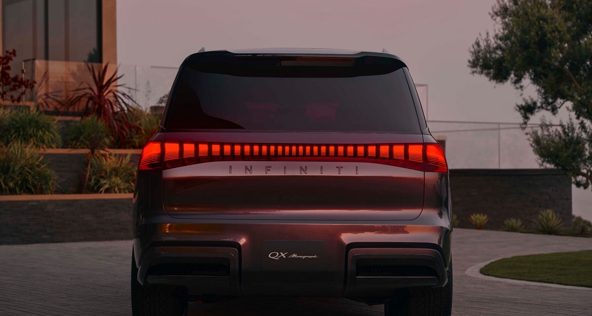 Back view of the INFINITI QX Monograph vehicle