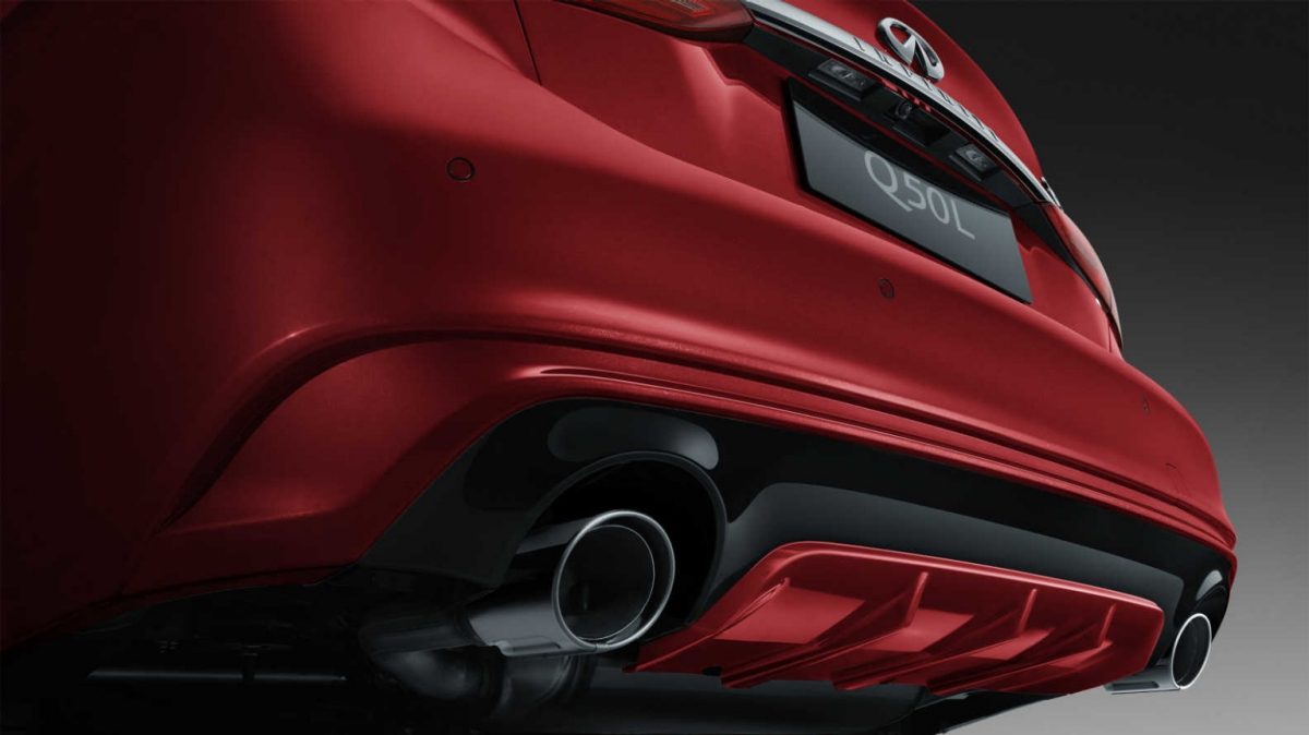 2018 INFINITI Q50 Red Sport Sedan Design Gallery | Rear Signature Profile